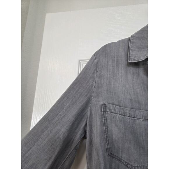 Bella Dahl Light Gray Chambray California Casual Tencel Soft Shirt Women's Small - Picture 4 of 14